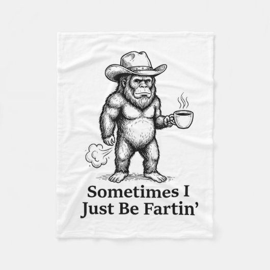Grappige Furende Bigfoot Cowboy Soms Ben Ik Gewoon Fleece Deken (Voorkant)