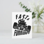 Grappige FURRurious auto rijdende kat Briefkaart (Staand voorkant)