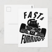Grappige FURRurious auto rijdende kat Briefkaart (Voorkant / Achterkant)