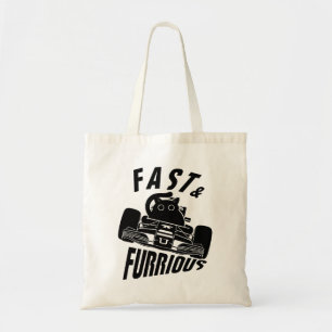 Grappige FURRurious auto rijdende kat Tote Bag