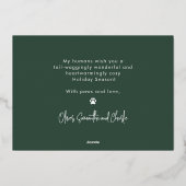 Grappige Furry & Bright Dog Pet Kerst Modern Folie Feestdagenkaart (Achterkant)