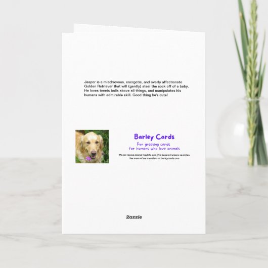 Grappige Furry Golden Retriever Moederdag Kaart (Achterkant)