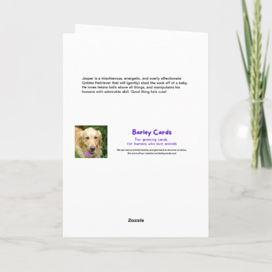 Grappige Furry Golden Retriever Vaderdag Kaart (Achterkant)