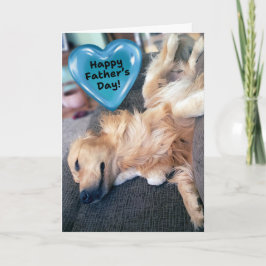 Grappige Furry Golden Retriever Vaderdag Kaart
