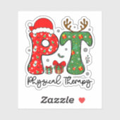 Grappige Fysieke Therapie Kerstmis Kerstman Hoed P Sticker (Vel)
