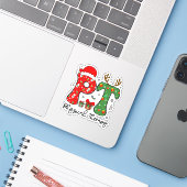 Grappige Fysieke Therapie Kerstmis Kerstman Hoed P Sticker (Laptop met iPhone)