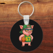 Grappige G Basketbal 67 Gen Alpha Slang Srts Manne Sleutelhanger (Voorkant)