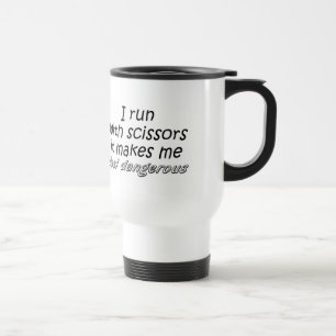 Grappige gag cadeau zwart-wit typografie schattig  reisbeker