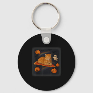 Grappige Galaxy Cat in de ruimte Cat Riding Pizza Sleutelhanger