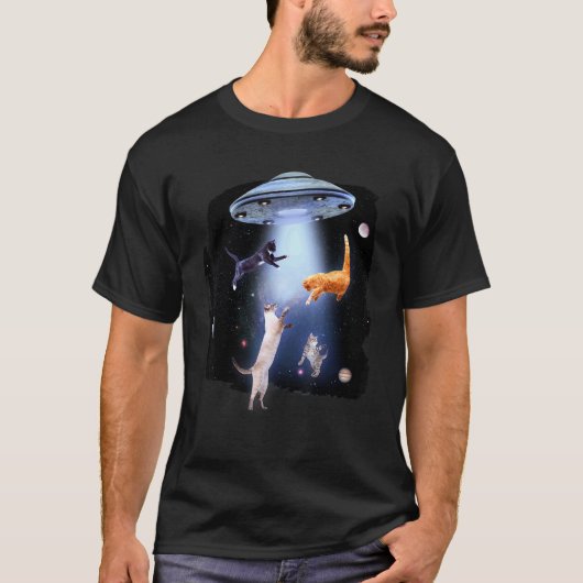 Grappige Galaxy Kat Ruimte Kitty Planeten Galaxy 1 T-shirt (Voorkant)