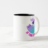 Grappige Galaxy Kawaii Kat Spelen met Sterren Mok (Voorkant rechts)