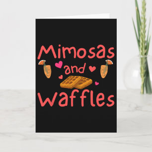 Grappige Galentine Mimosas En Wafels Vrouwen Vrien Kaart