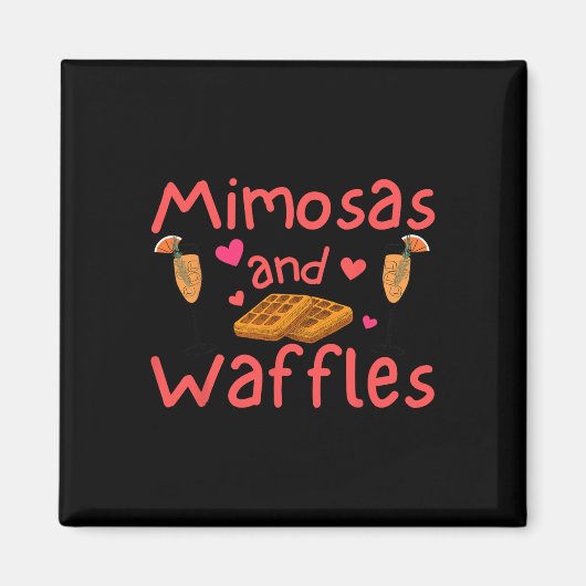 Grappige Galentine Mimosas En Wafels Vrouwen Vrien Magneet (Voorkant)