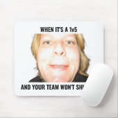 Grappige Gamer 1v5 Meme Harde Team Muismat (Met muis)