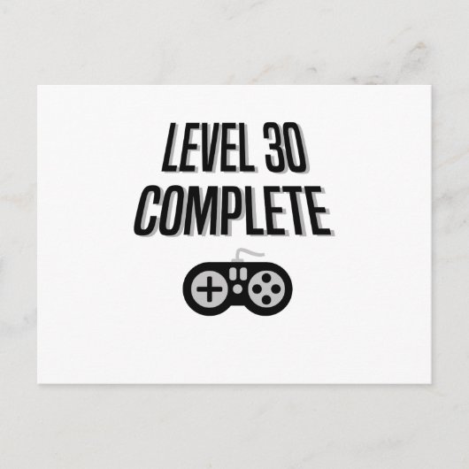 Grappige Gamer 30e Verjaardag Level 30 Compleet Briefkaart (Voorkant)
