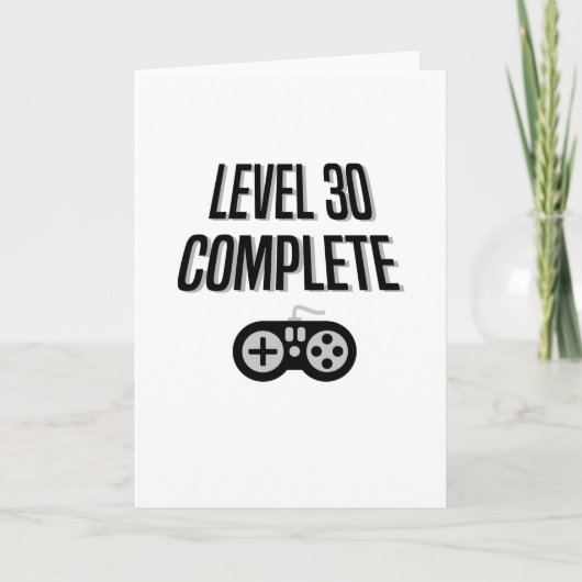 Grappige Gamer 30e Verjaardag Level 30 Compleet Kaart (Voorkant)