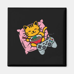 Grappige Gamer Cat Ramen Kawaii Gaming Japanse Vro Magneet