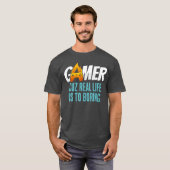 Grappige Gamer Definitie Controller Vlammen Gaming T-shirt (Voorkant volledig)