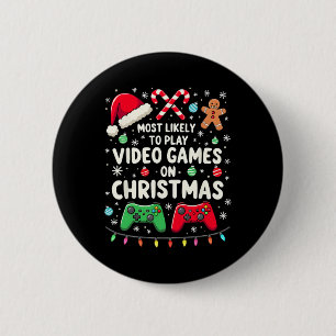Grappige Gamer die het meest waarschijnlijk videog Ronde Button 5,7 Cm