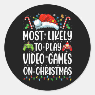 Grappige Gamer die het meest waarschijnlijk videog Ronde Sticker