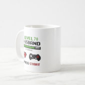 Grappige Gamer Echtgenoot Mok Pixel Art Retro Desi (Voorkant links)