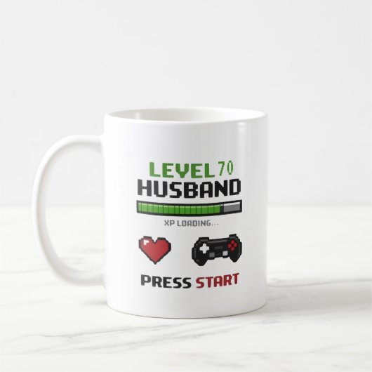 Grappige Gamer Echtgenoot Mok Pixel Art Retro Desi (Links)