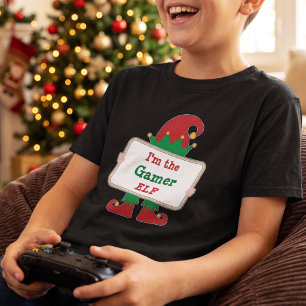 Grappige gamer elf - aanpasbare kerstvakantie t-shirt