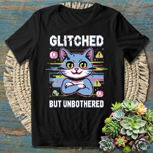 Grappige gamer esthetische glitched maar ongehinde t-shirt