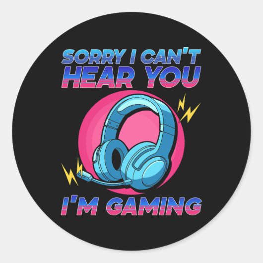 Grappige Gamer Gamecontroller Voor Tiener Jongens  Ronde Sticker (Voorkant)