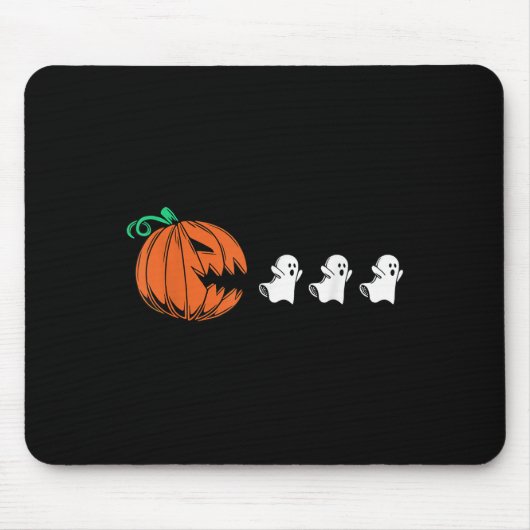 Grappige Gamer Gaming Pompoen Eten Spook Halloween Muismat (Voorkant)