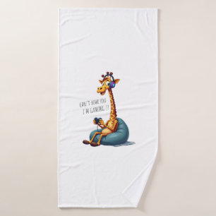 Grappige Gamer Giraffe Gaming voor Jongens Mannen Badhanddoek