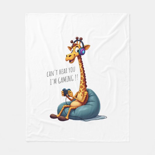 Grappige Gamer Giraffe Gaming voor Jongens Mannen Fleece Deken (Voorkant)