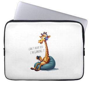 Grappige Gamer Giraffe Gaming voor Jongens Mannen  Laptop Sleeve