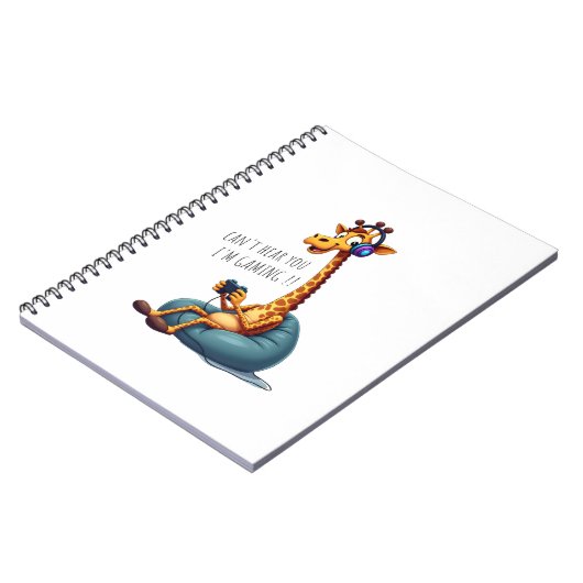 Grappige Gamer Giraffe Gaming voor Jongens Mannen  Notitieboek (Linkerzijde)