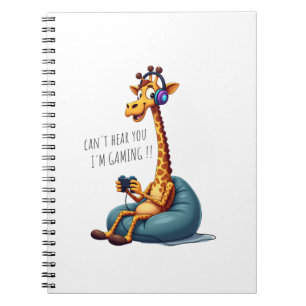 Grappige Gamer Giraffe Gaming voor Jongens Mannen  Notitieboek