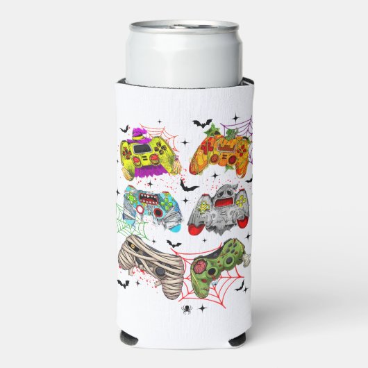 Grappige Gamer Halloween Seltzer Koelbox Seltzer Blikjeskoeler (Seltzer Voorkant)