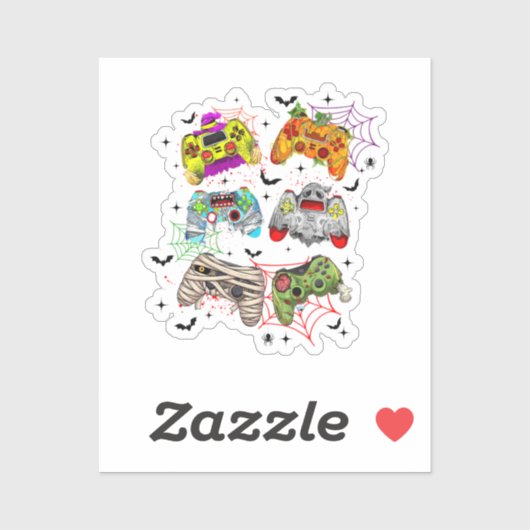 Grappige Gamer Halloween stickers (Vel)
