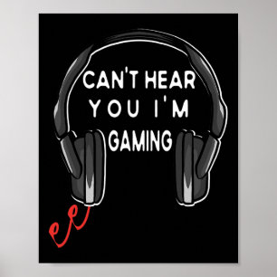 Grappige Gamer Headset Kan Je Niet Horen Ik Ben Ga Poster