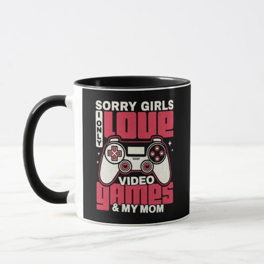 Grappige Gamer Ik Hou Van Videogames en Mijn Moede Mok (Links)