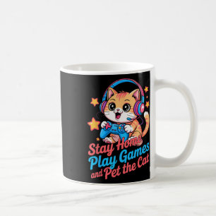 Grappige gamer kat blijft thuis2 koffiemok