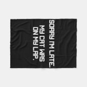 Grappige gamer kattenliefhebber Sorry dat ik laat  Fleece Deken (Voorkant (Horizontaal))