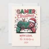 Grappige gamer kerst feestdagenkaart (Voorkant)