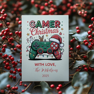 Grappige gamer kerst feestdagenkaart