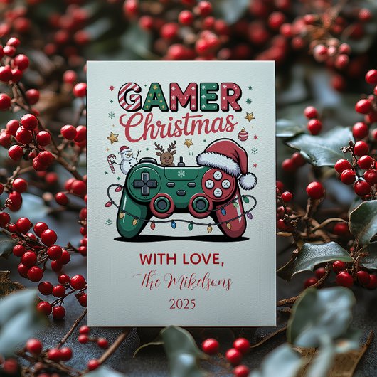 Grappige gamer kerst feestdagenkaart
