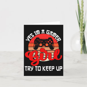 Grappige gamer meisje voor vrouwen meisjes kindere kaart
