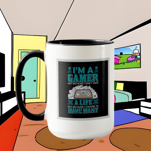 Grappige gamer Monogram Word Art toevoegen Mok