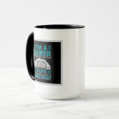 Grappige gamer Monogram Word Art toevoegen Mok (Voorkant links)