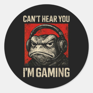 Grappige Gamer Mpy Kikker Kunst Mannen Vrouwen Jon Ronde Sticker