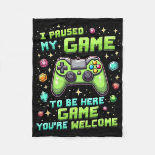 Grappige gamer-pixelontwerp ik pauzeerde mijn spel fleece deken