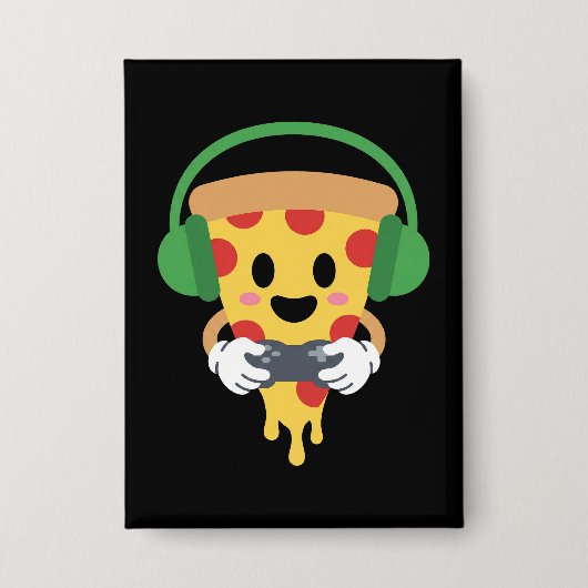 Grappige Gamer Pizza Gamen Videospel Enthousiast J Button (Voorkant)